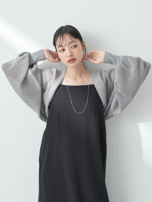earth music&ecology「メッシュボレロ」|カーディガン|Gray