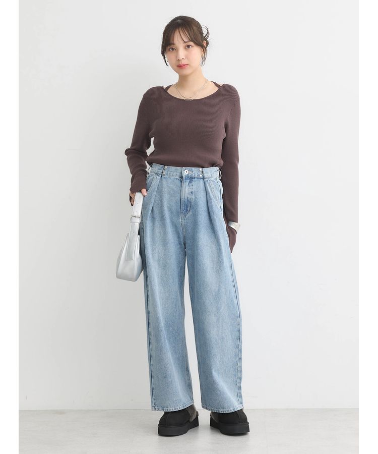 earth music&ecology「タックホックデニムパンツ」|デニム|