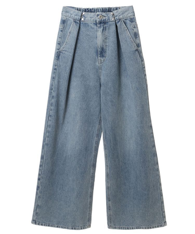 earth music&ecology「タックホックデニムパンツ」|デニム|Light indigo