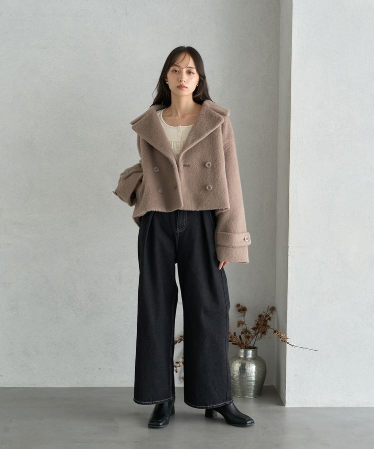 earth music&ecology「タックホックデニムパンツ」|デニム|