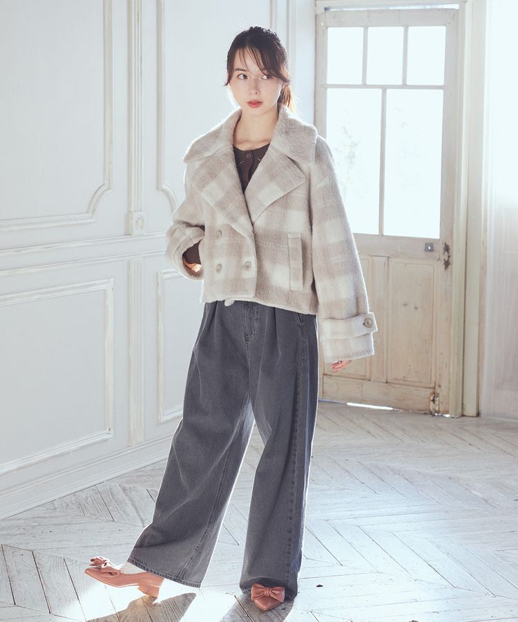 earth music&ecology「タックホックデニムパンツ」|デニム|