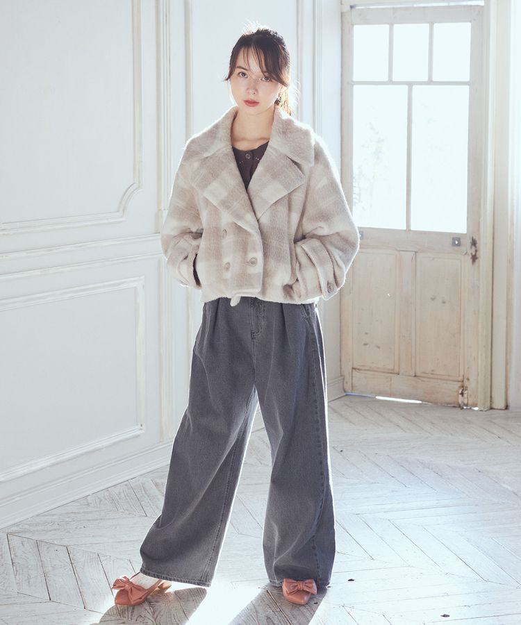 earth music&ecology「タックホックデニムパンツ」|デニム|