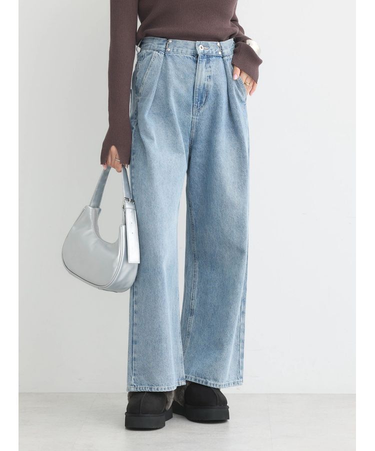 earth music&ecology「タックホックデニムパンツ」|デニム|