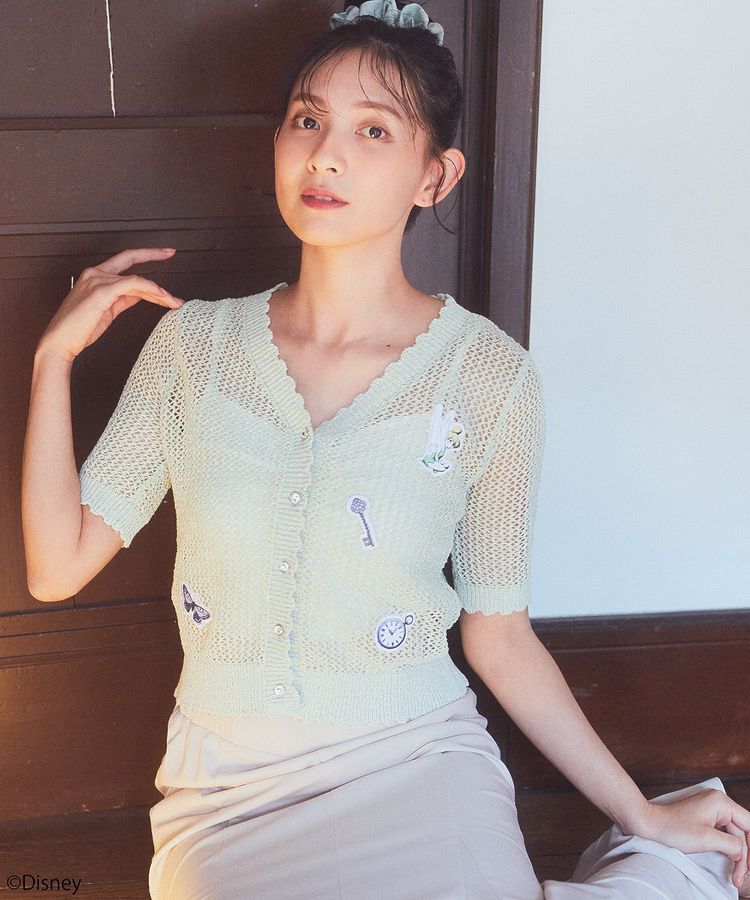 earth music&ecology「Tinker Bell/透かし編みカーディガン」|カーディガン|