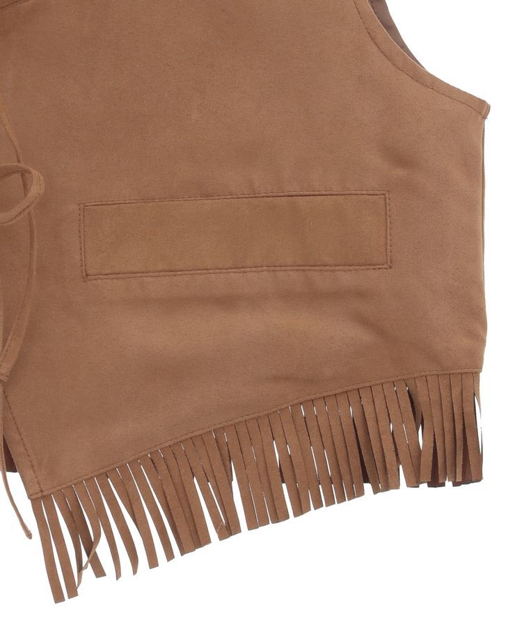 earth music&ecology「スウェード調フリンジベスト」|ベスト・ジレ|