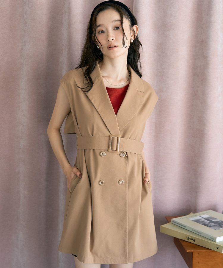 earth music&ecology「ショートジレンチ」|トレンチコート|Beige