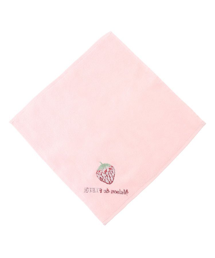 Maison de FLEUR「イチゴ刺繍タオルハンカチ」|ハンカチ|