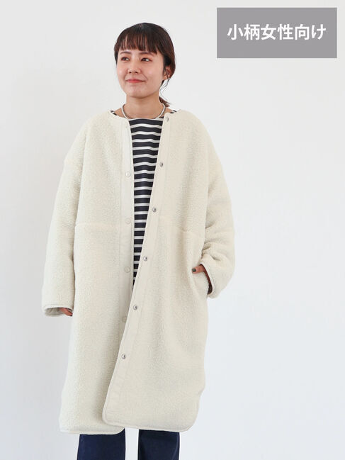  「【WEB限定・小柄女性向け】あったかリバーシブルキルティングコート」|その他|アイボリー