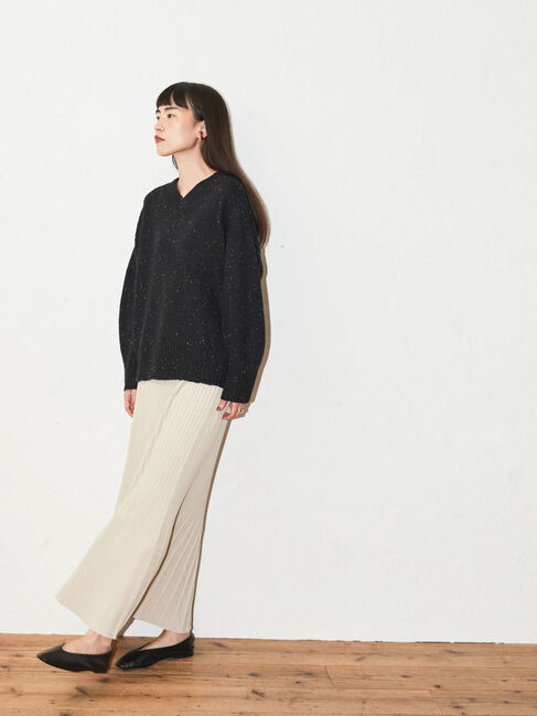  「MixヤーンVネックニットプルオーバー」|ニット・セーター|