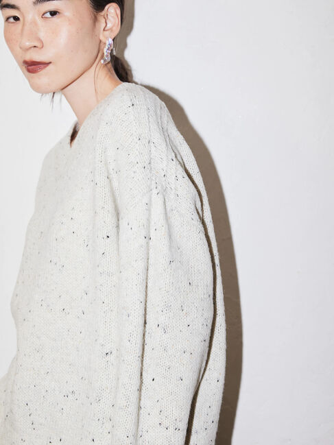  「MixヤーンVネックニットプルオーバー」|ニット・セーター|