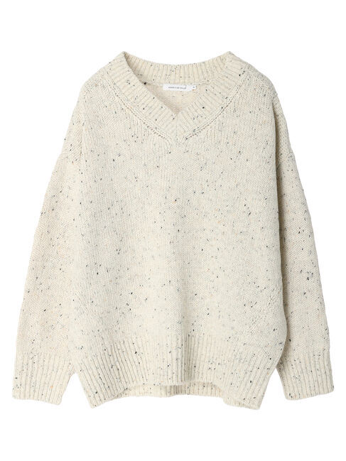  「MixヤーンVネックニットプルオーバー」|ニット・セーター|