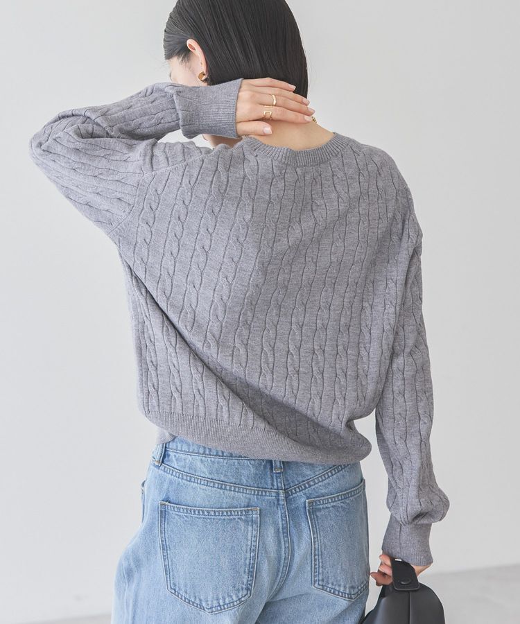 AMERICAN HOLIC「バイパチケーブルニットプルオーバー」|ニット・セーター|