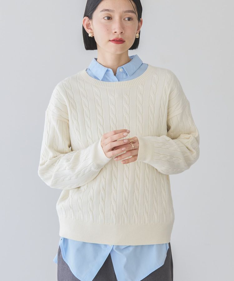 AMERICAN HOLIC「バイパチケーブルニットプルオーバー」|ニット・セーター|