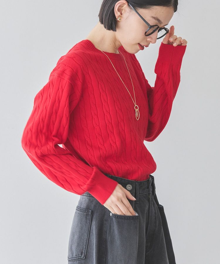 AMERICAN HOLIC「バイパチケーブルニットプルオーバー」|ニット・セーター|