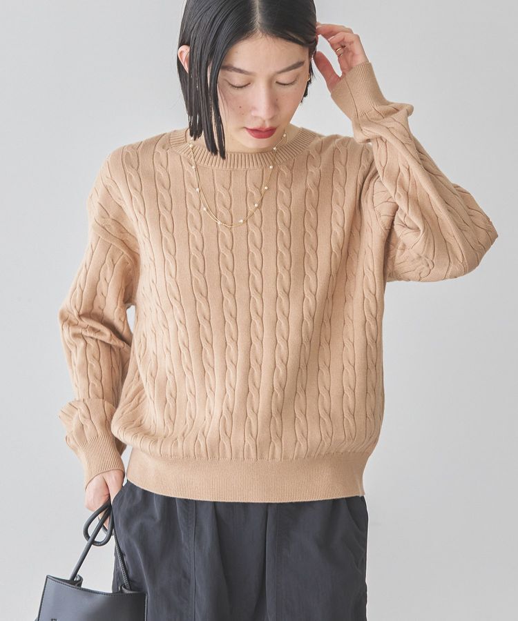 AMERICAN HOLIC「バイパチケーブルニットプルオーバー」|ニット・セーター|