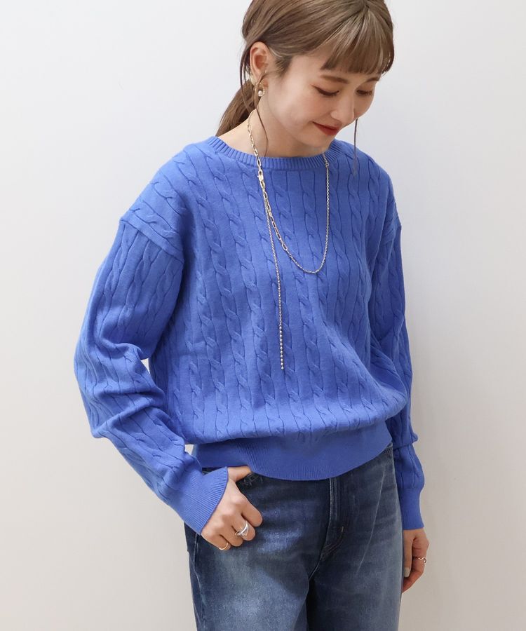 AMERICAN HOLIC「バイパチケーブルニットプルオーバー」|ニット・セーター|