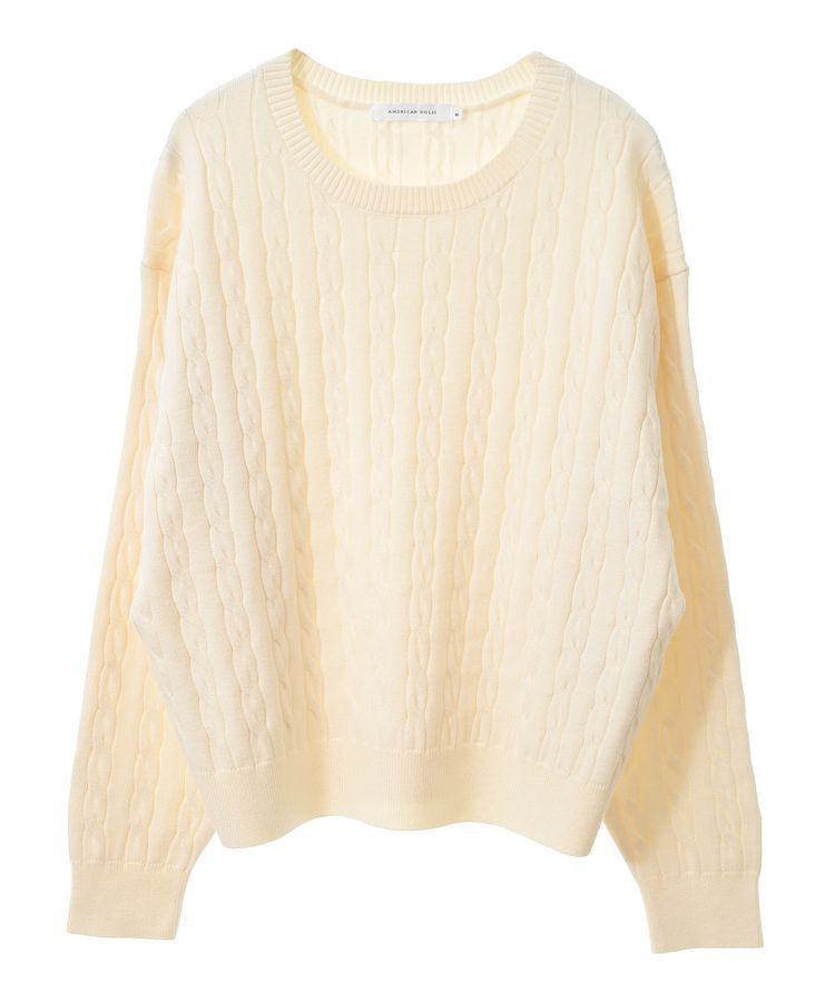 AMERICAN HOLIC「バイパチケーブルニットプルオーバー」|ニット・セーター|