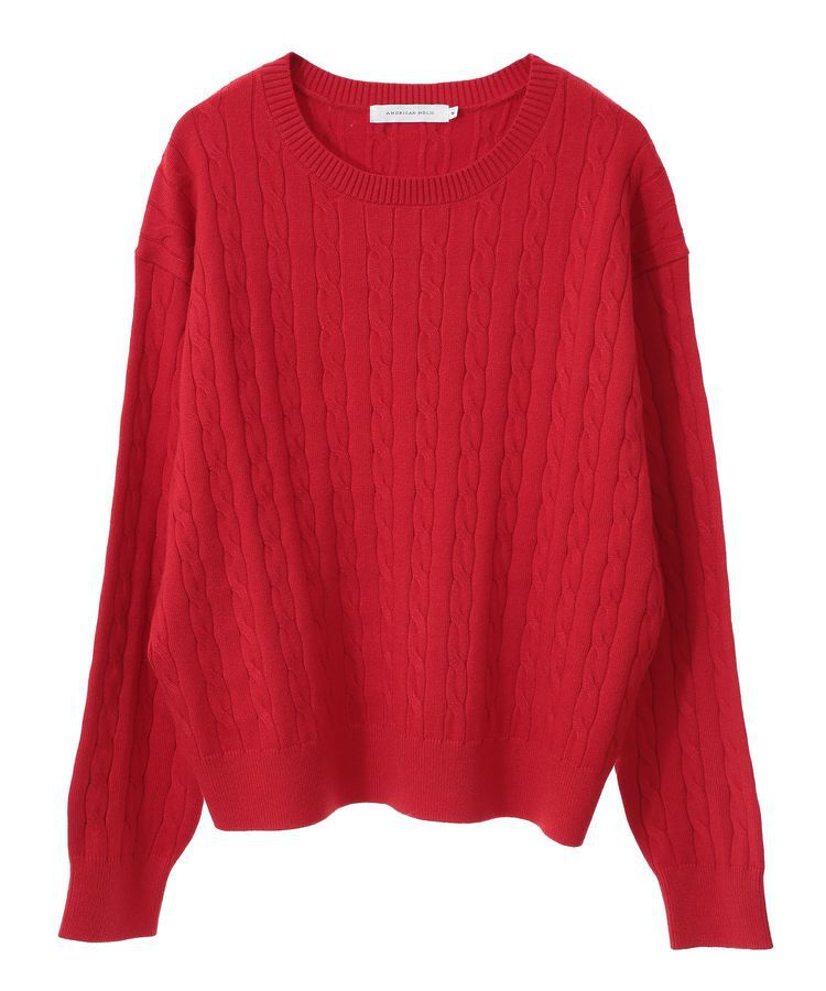 AMERICAN HOLIC「バイパチケーブルニットプルオーバー」|ニット・セーター|