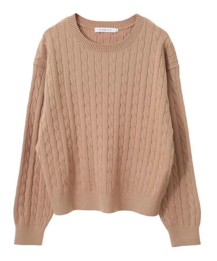 AMERICAN HOLIC「バイパチケーブルニットプルオーバー」|ニット・セーター|