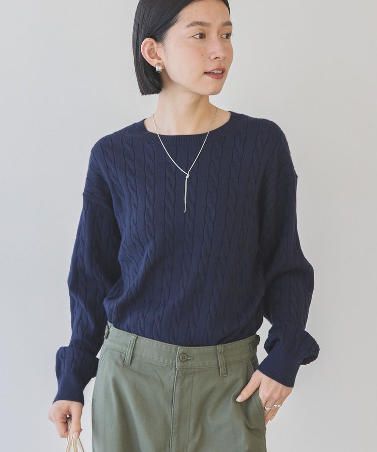 AMERICAN HOLIC「バイパチケーブルニットプルオーバー」|ニット・セーター|