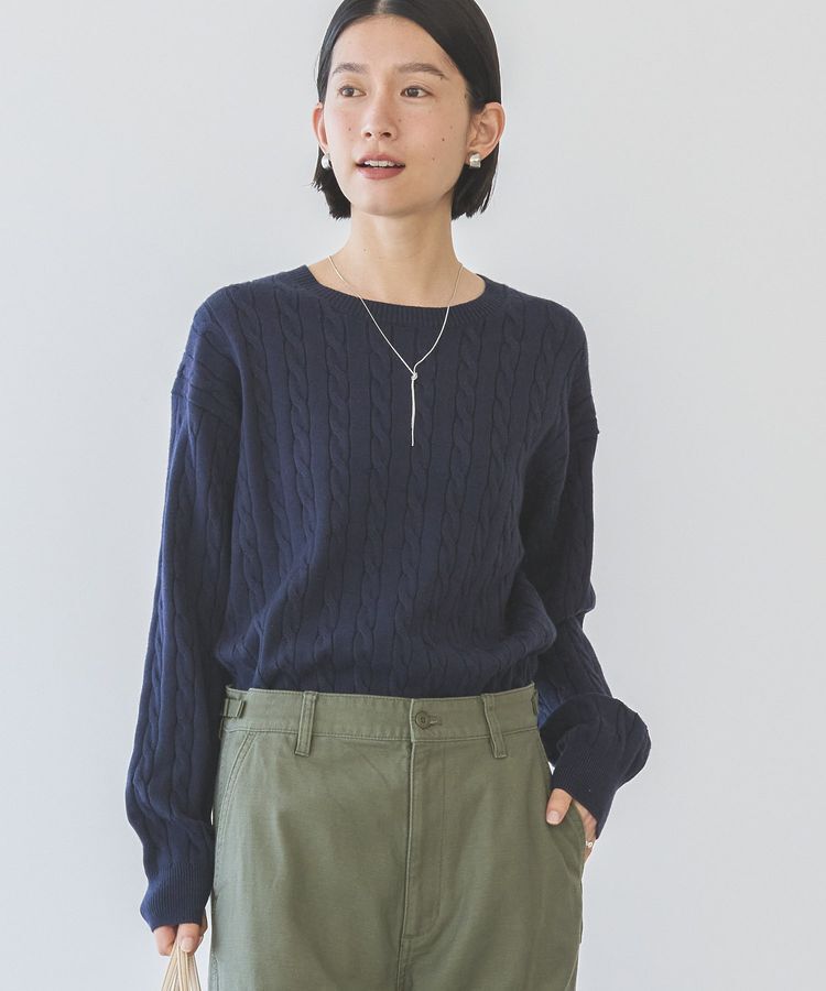 AMERICAN HOLIC「バイパチケーブルニットプルオーバー」|ニット・セーター|