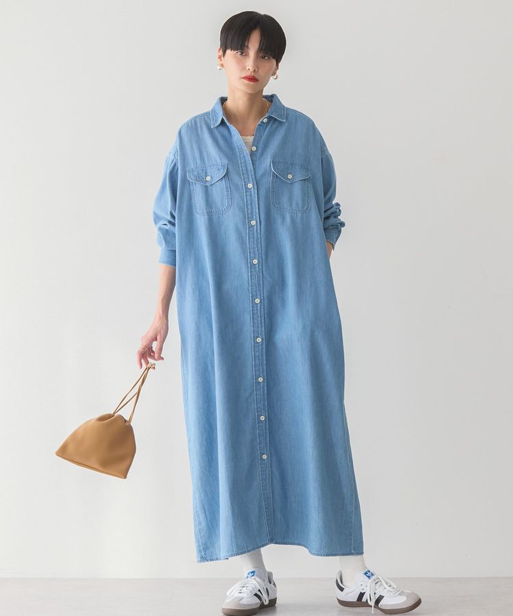 AMERICAN HOLIC「Wポケットシャツワンピース」|ワンピース|Light indigo