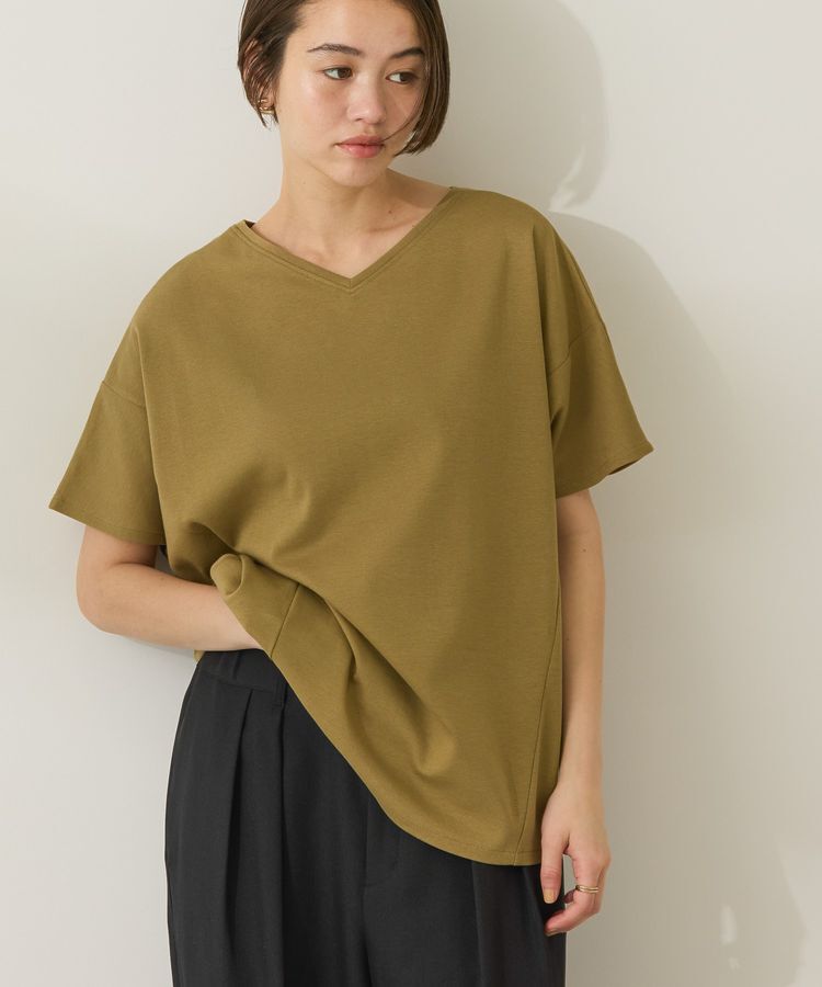 AMERICAN HOLIC「接触冷感フレンチスリーブコクーンプルオーバー」|Tシャツ・カットソー|Olive