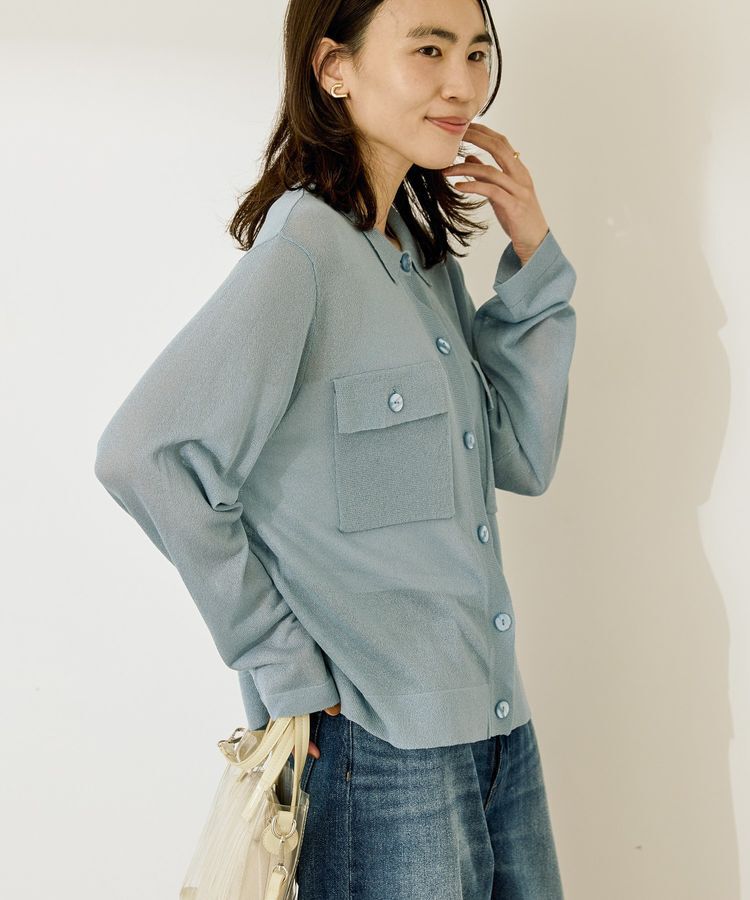 AMERICAN HOLIC「シアー襟付きカーディガン」|カーディガン|