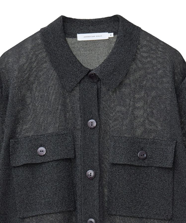 AMERICAN HOLIC「シアー襟付きカーディガン」|カーディガン|