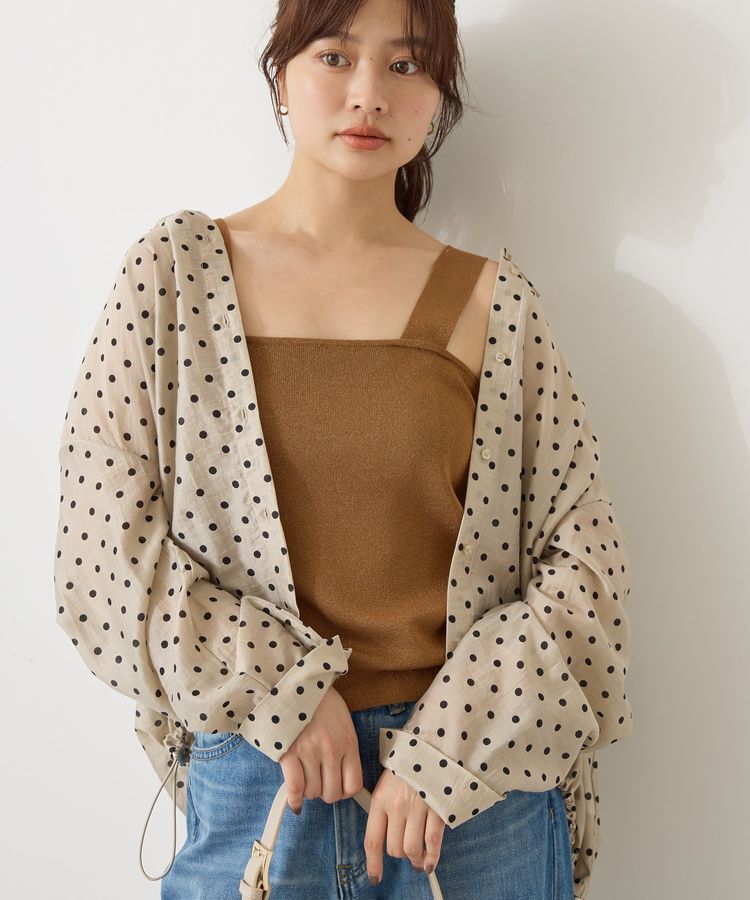 AMERICAN HOLIC「ラメニットタンクトップ」|インナー|Brown