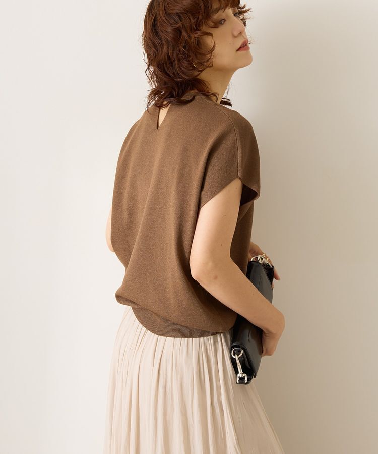 AMERICAN HOLIC「接触冷感ラメフレンチスリーブニットプルオーバー」|ニット・セーター|