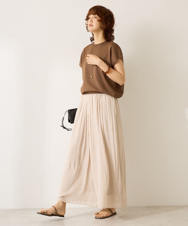 AMERICAN HOLIC「接触冷感ラメフレンチスリーブニットプルオーバー」|ニット・セーター|