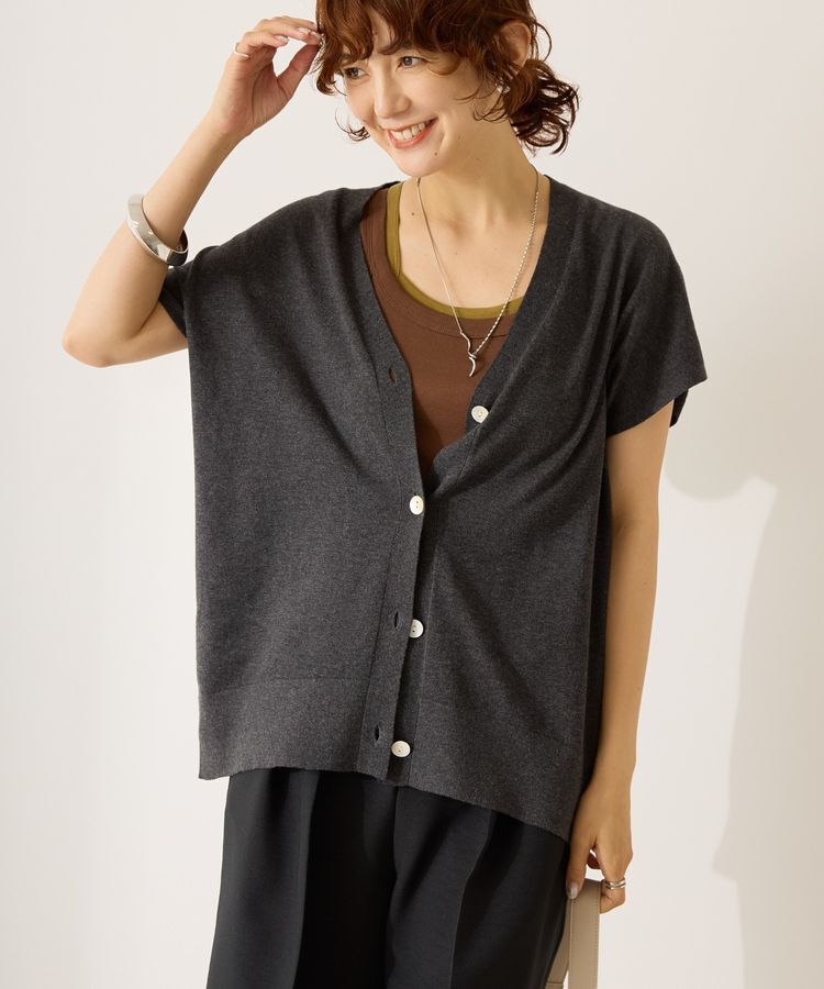 AMERICAN HOLIC「フレンチスリーブVネックニットカーディガン」|カーディガン|