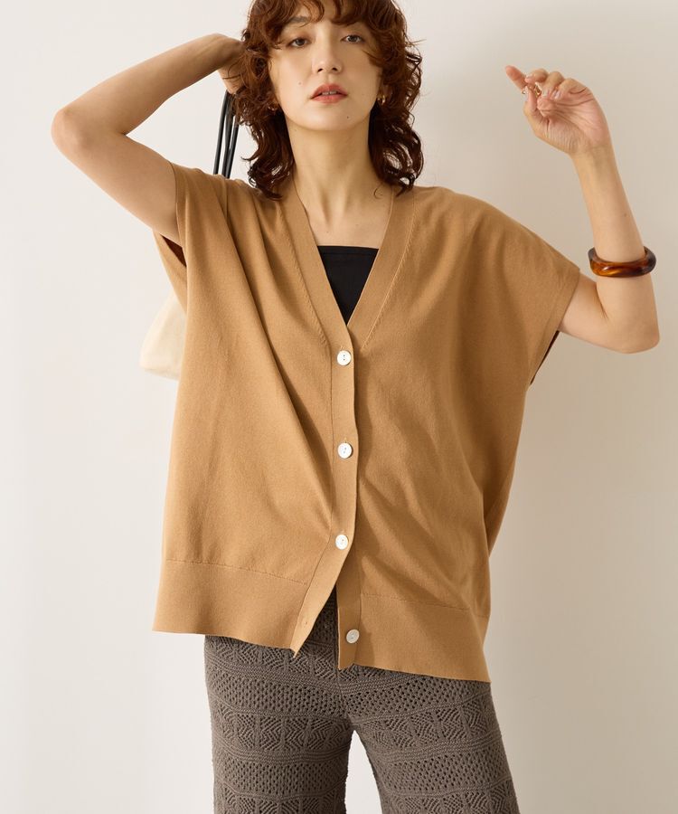 AMERICAN HOLIC「フレンチスリーブVネックニットカーディガン」|カーディガン|