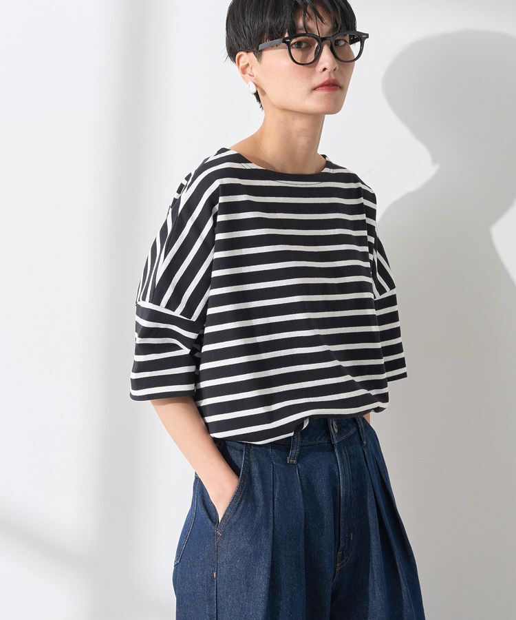 AMERICAN HOLIC「バスクボーダー半袖プルオーバー」|Tシャツ・カットソー|