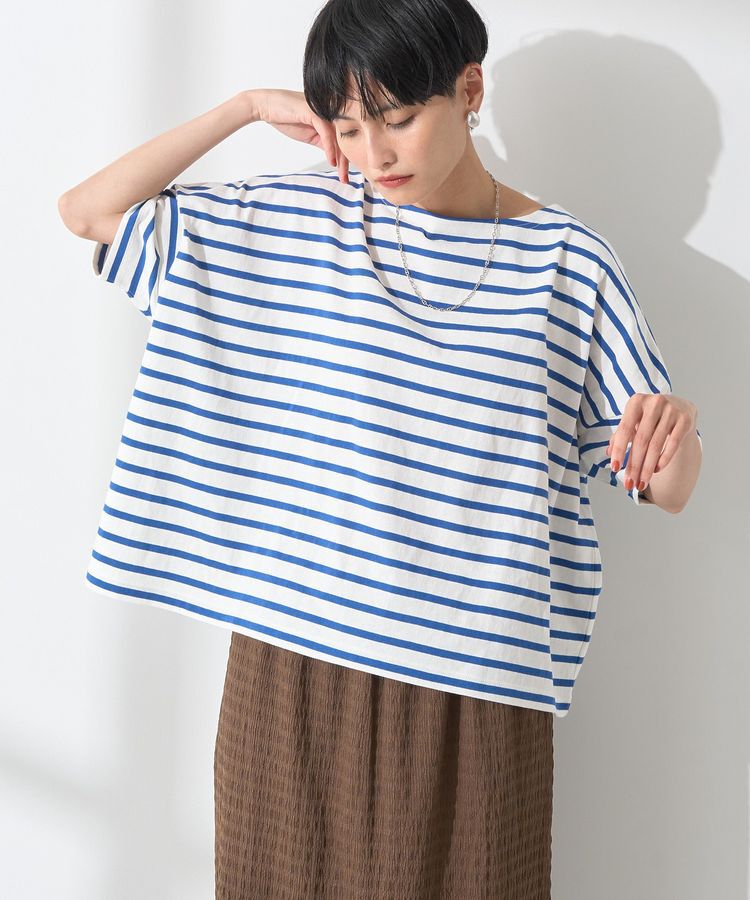 AMERICAN HOLIC「バスクボーダー半袖プルオーバー」|Tシャツ・カットソー|