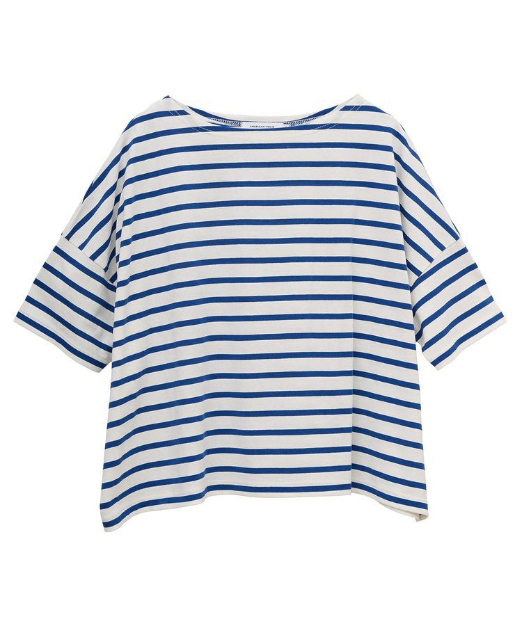 AMERICAN HOLIC「バスクボーダー半袖プルオーバー」|Tシャツ・カットソー|