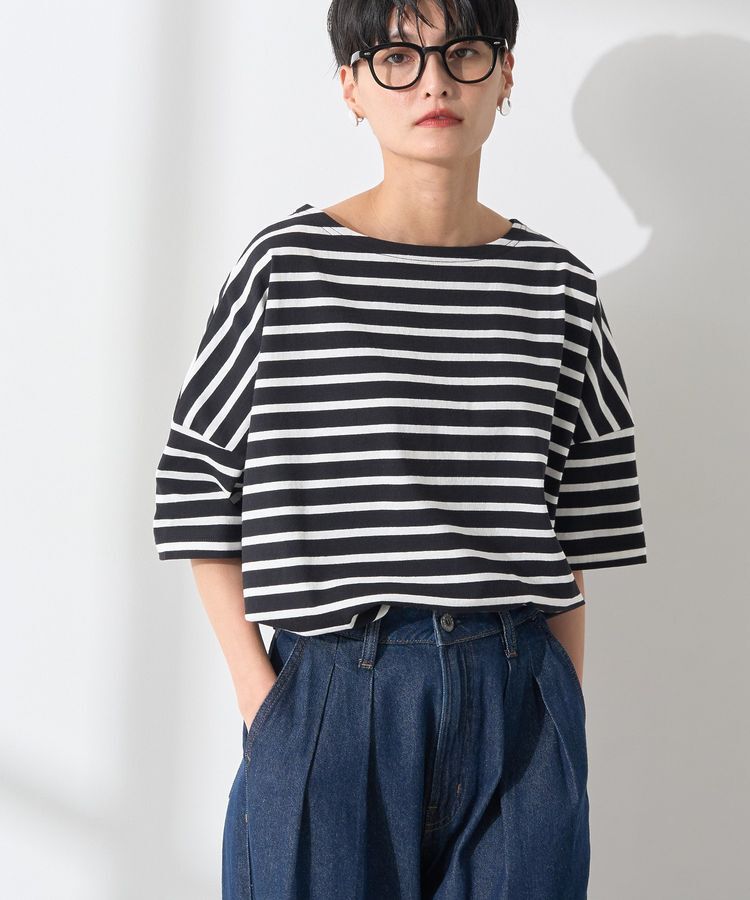 AMERICAN HOLIC「バスクボーダー半袖プルオーバー」|Tシャツ・カットソー|