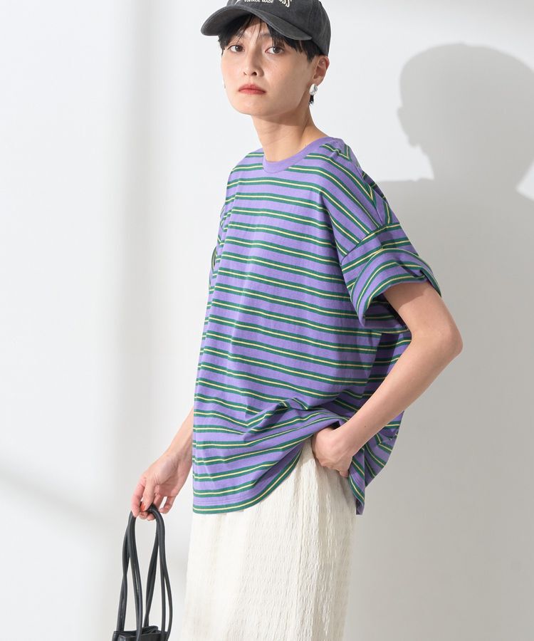 AMERICAN HOLIC「レトロボーダープルオーバー」|Tシャツ・カットソー|Purple