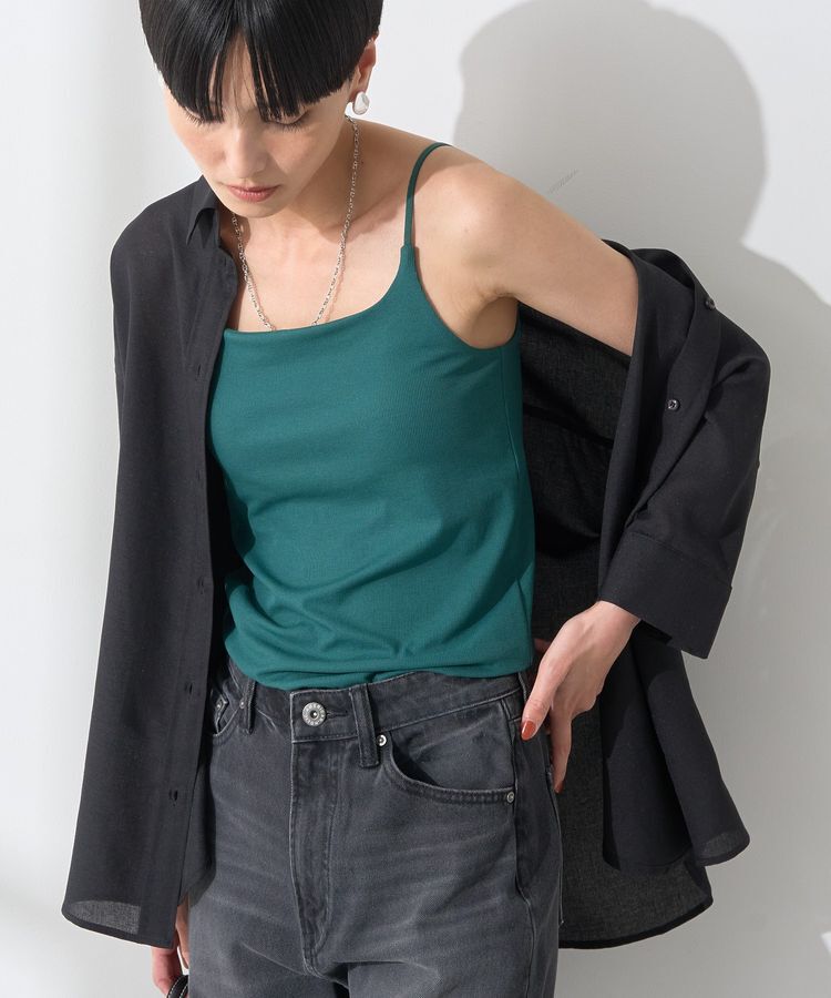 AMERICAN HOLIC「【カップ付き】細リブキャミソール」|インナー|Green