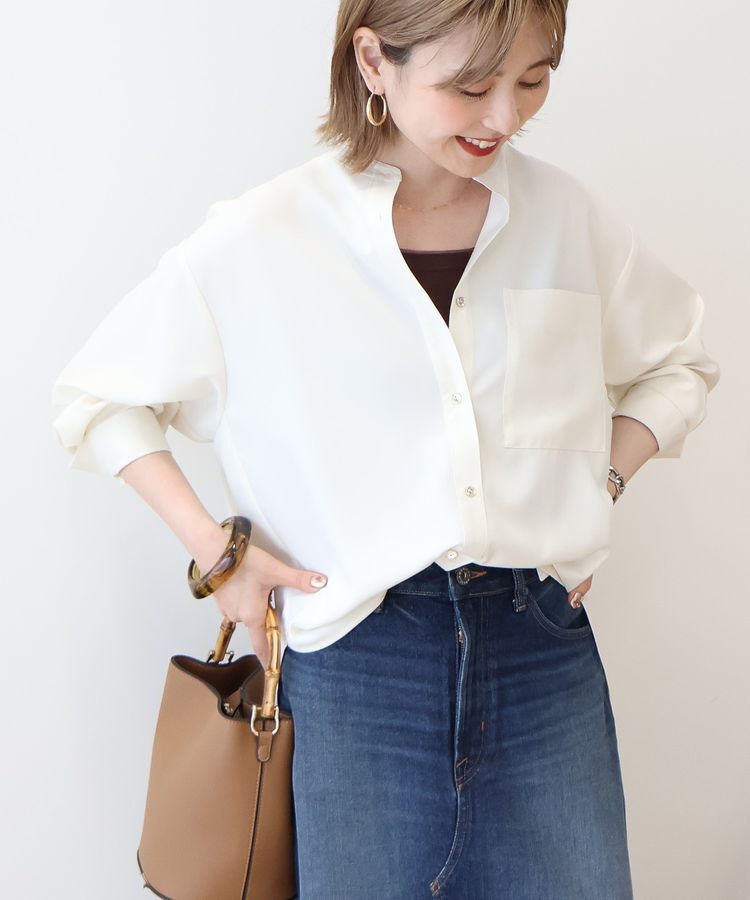 AMERICAN HOLIC「金ボタンバックシャンロングシャツ/チュニック」|シャツ・ブラウス|