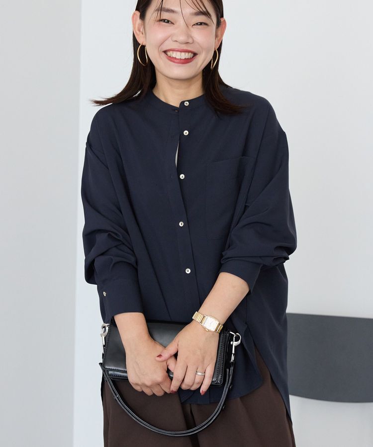 AMERICAN HOLIC「金ボタンバックシャンロングシャツ/チュニック」|シャツ・ブラウス|Navy