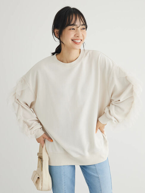 Green Parks「・SUGAR　SPOON　チュールフリルプルオーバー」|Tシャツ・カットソー|Ivory