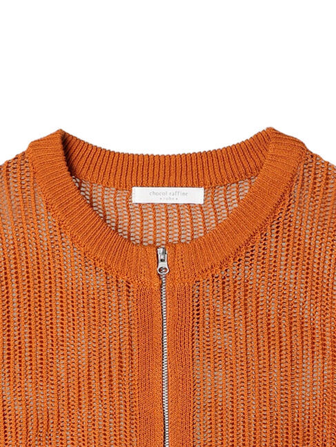 Green Parks「Zip付メッシュカーディガン」|カーディガン|