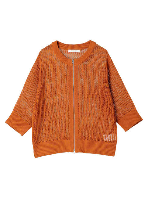 Green Parks「Zip付メッシュカーディガン」|カーディガン|