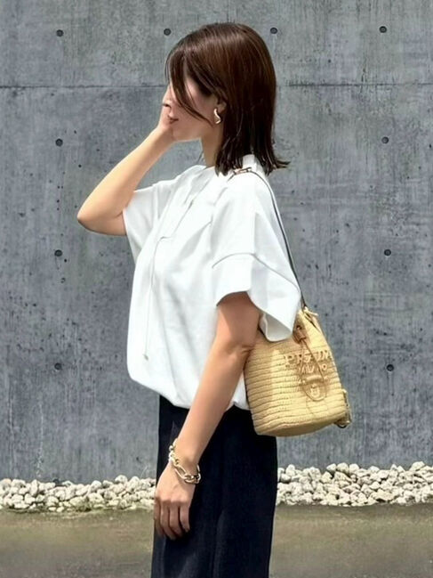 Green Parks「裾ドロストポンチプルオーバー」|Tシャツ・カットソー|Off White