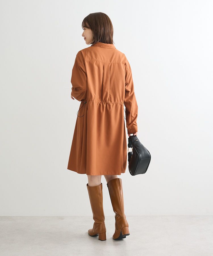 Green Parks「ミディ丈ドロストシャツワンピース」|ワンピース|