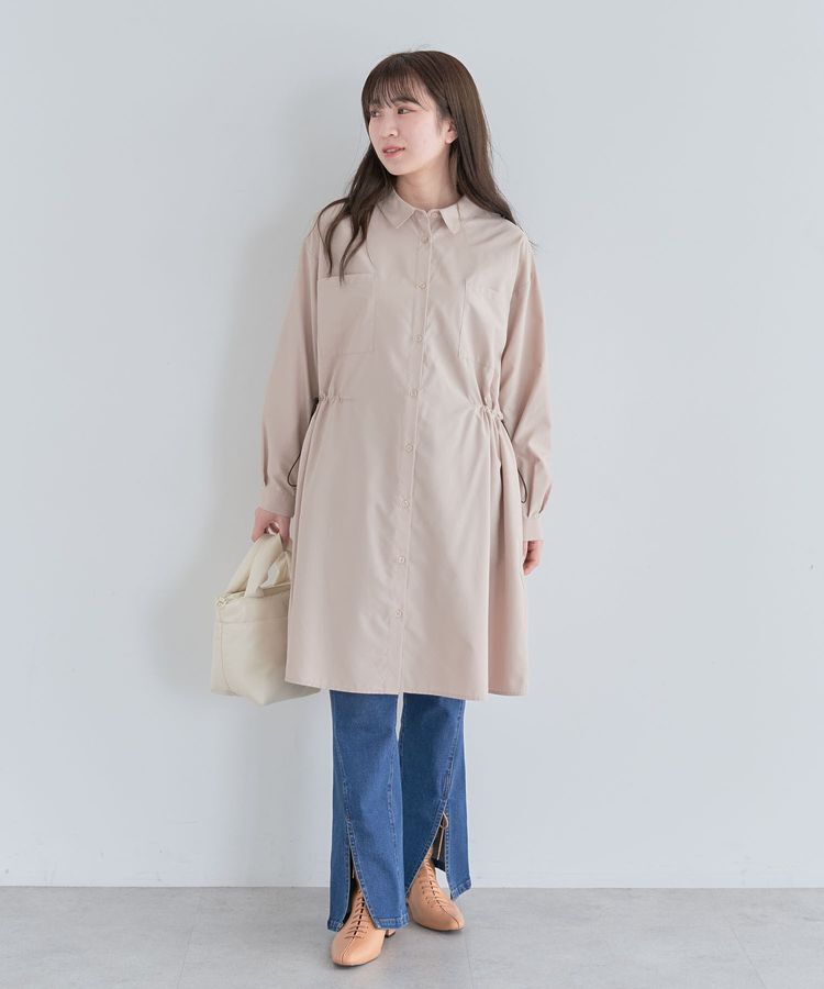 Green Parks「ミディ丈ドロストシャツワンピース」|ワンピース|