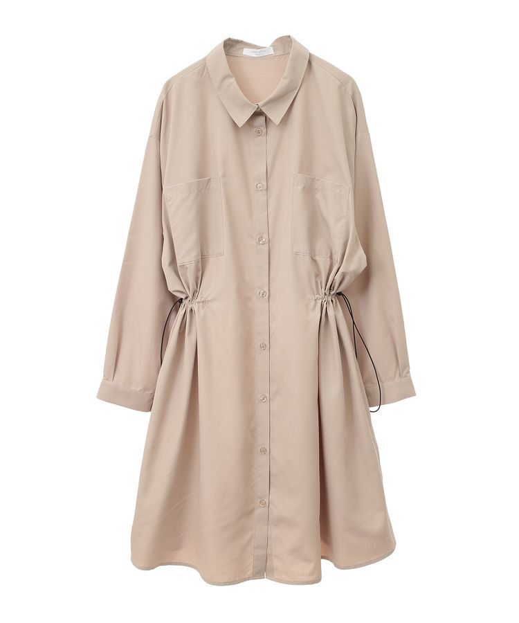 Green Parks「ミディ丈ドロストシャツワンピース」|ワンピース|