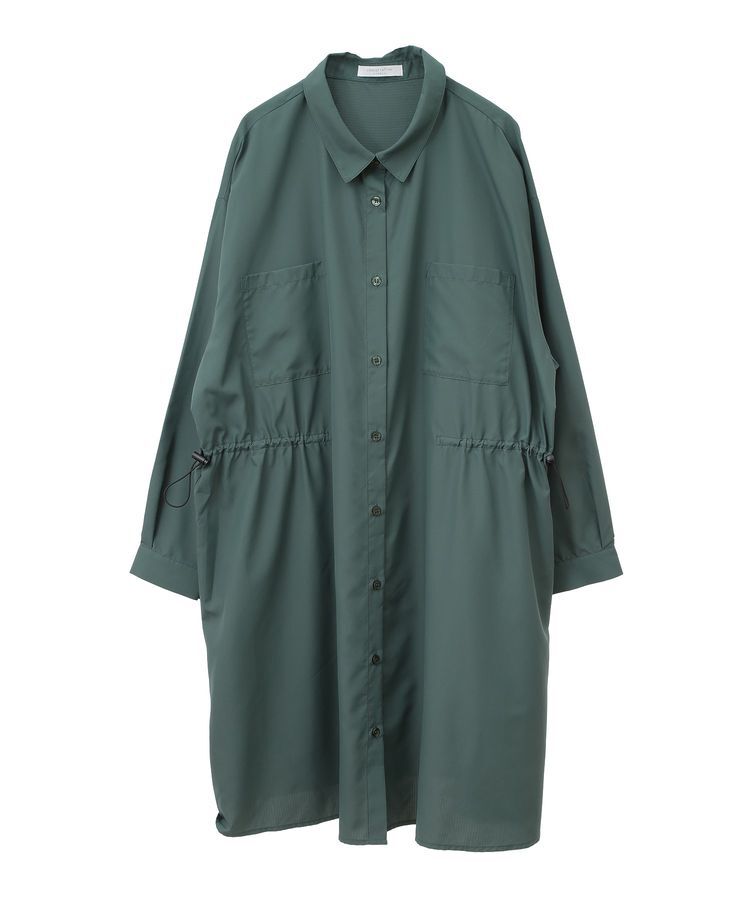 Green Parks「ミディ丈ドロストシャツワンピース」|ワンピース|
